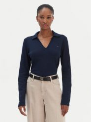 Tommy Hilfiger Bluzka Modern Cody WW0WW47850 Granatowy Slim Fit. Niebieskie bluzki Tommy Hilfiger, xs, bez wzorów, z bawełny, bez kołnierzyka, bez ramiączek. Za 349.99 zł.