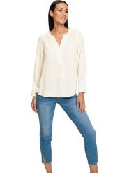 Heine Bluzka w kolorze kremowym rozmiar: 44. Brązowe bluzki Heine, bez wzorów, bez kołnierzyka, bez ramiączek. Za 52.55 zł.