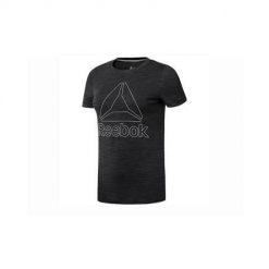 Koszulka sportowa damska Reebok EL Marble Logo Tee. Czarne t-shirty sportowe Reebok, xs, bez wzorów, bez ramiączek. Za 101.00 zł.