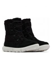 Sorel Botki zimowe "Explorer Next Joan Cozy" w kolorze czarnym rozmiar: 38. Czarne botki Sorel, bez wzorów, z materiału, bez obcasa, bez zapięcia. Za 242.13 zł.