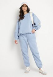 Niebieski Komplet Dresowy Bluza i Joggery Podszyte Polarem Zibea. Niebieskie bluzy Born2be, bez wzorów, z bawełny, bez ramiączek, bez kaptura. W wyprzedaży za 152.99 zł.