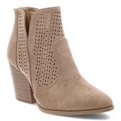 Beżowe Botki S.Barski Modne Kowbojki Damskie. Brązowe botki S.BARSKI, w ażurowe wzory, eleganckie, bez obcasa, na obcasie, bez zapięcia. Za 149.00 zł.