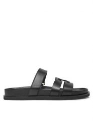 Tory Burch Klapki Ines Sport Slide 161636 Czarny. Czarne klapki Tory Burch, bez wzorów, ze skóry, sportowe, bez obcasa, bez zapięcia. Za 1,569.00 zł.