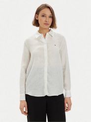 Tommy Hilfiger Koszula WW0WW42037 Biały Relaxed Fit. Białe koszule Tommy Hilfiger, bez wzorów, ze lnu, bez kołnierzyka, bez ramiączek. Za 299.99 zł.