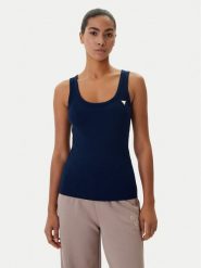 Guess Top V4YP06 K8RT2 Granatowy Regular Fit. Niebieskie topy Guess, xxs, z aplikacjami, z wiskozy, bez kołnierzyka, bez ramiączek. Za 159.99 zł.