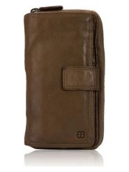 Bellicci Skórzany portfel "Greta" w kolorze jasnobrązowym - 18 x 9,5 x 3,5 cm rozmiar: onesize. Brązowe portfele Bellicci, bez wzorów, z materiału. Za 100.99 zł.