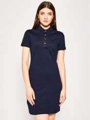 Lacoste Sukienka codzienna EF5473 Granatowy Slim Fit. Niebieskie sukienki Lacoste, na co dzień, bez wzorów, z bawełny, bez kołnierzyka, bez ramiączek, proste. Za 359.99 zł.