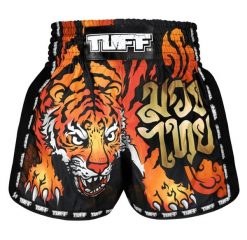 Spodenki treningowe TUFF Black Furious Tiger. Czarne szorty sportowe TUFF, bez wzorów, z materiału, na fitness i siłownię. Za 149.00 zł.