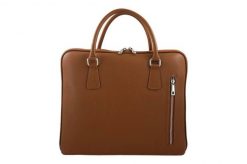 Torba skórzana na laptopa BARBERINI'S j. brązowa 899-12. Brązowe torby na laptopa Barberinis, bez wzorów, ze skóry, na ramię. Za 293.59 zł.