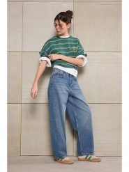 Trendyol Dżinsy - Baggy fit - w kolorze niebieskim rozmiar: 40. Niebieskie jeansy Trendyol, bez wzorów, klasyczne, z podwyższonym stanem. Za 104.99 zł.