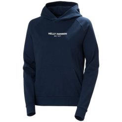 Bluza damska Helly Hansen Core. Niebieskie bluzy bez kaptura Helly Hansen, uniwersalny, bez wzorów, z bawełny, bez kaptura. Za 342.50 zł.
