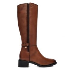 Kozaki MEXX. Brązowe kozaki Mexx, bez wzorów, bez obcasa, na płaskiej podeszwie, bez zapięcia. Za 599.99 zł.