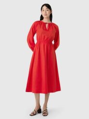 Les Lunes Sukienka "Maarley" w kolorze czerwonym rozmiar: XXL. Czerwone sukienki Les Lunes, xxl, bez wzorów, bez kołnierzyka, bez ramiączek, midi, rozkloszowane. Za 252.99 zł.