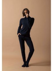 Perfect Cashmere Kaszmirowy golf w kolorze granatowym rozmiar: M. Niebieskie swetry Perfect Cashmere, m, bez wzorów, z kaszmiru, bez ramiączek. Za 391.99 zł.