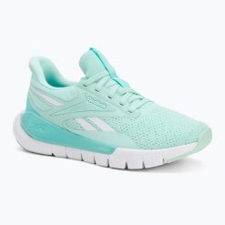 Buty Reebok Reebok Flex Trainer. Zielone buty treningowe REEBOK FITNESS, bez wzorów, bez zapięcia, na fitness i siłownię. Za 279.99 zł.