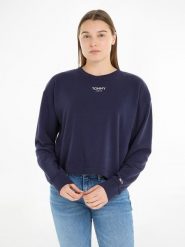 TOMMY JEANS Bluza w kolorze granatowym rozmiar: L. Niebieskie bluzy Tommy Jeans, l, bez wzorów, z bawełny, bez ramiączek, bez kaptura. Za 140.53 zł.