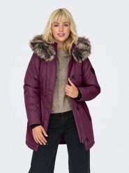 ONLY Parka w kolorze fioletowym rozmiar: L. Różowe płaszcze ONLY, l, bez wzorów, bez kaptura. Za 244.80 zł.