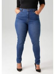 Aniston Dżinsy - Slim fit - w kolorze niebieskim rozmiar: 44. Niebieskie jeansy Aniston, bez wzorów, klasyczne, z podwyższonym stanem. Za 61.17 zł.