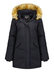 Geographical Norway Parka "Dinasty" w kolorze czarnym rozmiar: XXL. Czarne płaszcze Geographical Norway, xxl, z aplikacjami, bez kaptura. Za 242.13 zł.