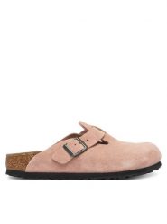 Birkenstock Klapki Boston 1031635 Różowy. Czerwone klapki Birkenstock, bez wzorów, ze skóry, bez obcasa, bez zapięcia. Za 639.99 zł.