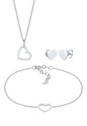 Elli Damskie kolczyki sztyfty zawieszki serca miłość wycięcie regulowane w srebrze próby 925 Sterling Silver Zestawy 1 ct. Szare kolczyki Elli, srebrne. Za 293.99 zł.