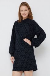 Emporio Armani sukienka kolor czarny mini oversize. Czarne sukienki Emporio Armani, bez wzorów, bez kołnierzyka, bez ramiączek, mini, oversize. W wyprzedaży za 1,039.90 zł.