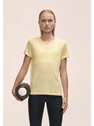 Koszulka Damska Sportowa Casall Soft Texture Tee Lekka Treningowa. Żółte t-shirty sportowe Casall, bez wzorów, z bawełny, bez ramiączek, na fitness i siłownię. Za 208.40 zł.