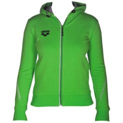 Bluza damska Arena Team Line Hooded Jacket z kapturem. Zielone bluzy z kapturem Arena, xs, bez wzorów, z bawełny, z kapturem, do pływania. Za 131.98 zł.