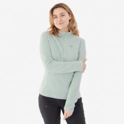 Polar turystyczny damski Quechua MH100. Białe bluzy z polaru QUECHUA, m, bez wzorów, z materiału, trekkingowe. Za 49.99 zł.