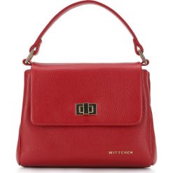 Damska torebka skórzana dwukomorowa mała. Czerwone listonoszki Wittchen, z aplikacjami, ze skóry, eleganckie, na ramię, małe, zdobione, bez dodatków. Za 359.90 zł.