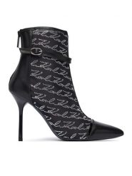 KARL LAGERFELD Botki Sarabande KL30976 Czarny. Czarne botki KARL LAGERFELD, bez wzorów, ze skóry, bez obcasa, na szpilce, bez zapięcia. Za 1,099.00 zł.