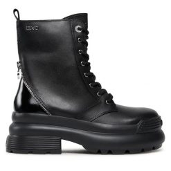 Trzewiki Liu Jo. Czarne botki Liu Jo, bez wzorów, bez obcasa, na płaskiej podeszwie, bez zapięcia. Za 799.99 zł.