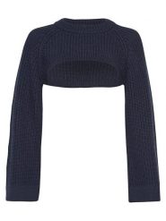 MOSS COPENHAGEN Sweter "Faye Peony" w kolorze granatowym rozmiar: XS/S. Niebieskie swetry Moss Copenhagen, s, bez wzorów, z poliamidu, bez ramiączek. Za 78.84 zł.