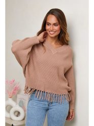 Soft Cashmere Sweter w kolorze karmelowym rozmiar: 34/36. Brązowe swetry Soft Cashmere, bez wzorów, ze splotem, klasyczne, bez ramiączek. Za 149.95 zł.