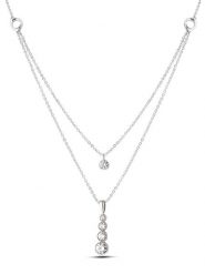 Atelier MIU Naszyjnik z zawieszką - dł. 45 cm rozmiar: onesize. Szare naszyjniki atelier MIU, z materiału, z cyrkonią, srebrne. Za 52.92 zł.