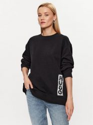 Hugo Bluza 50492807 Czarny Oversize. Czarne bluzy Hugo, m, bez wzorów, z bawełny, bez ramiączek, bez kaptura. Za 699.99 zł.