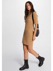 Morgan Sukienka dzianinowa 232-RMORIK Beżowy Slim Fit. Brązowe sukienki Morgan, s, bez wzorów, z dzianiny, bez kołnierzyka, bez ramiączek. Za 349.99 zł.