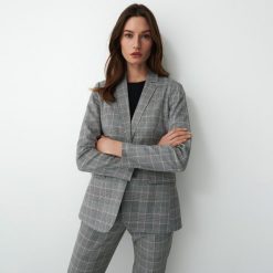 Marynarka w kratę - Wielobarwny. Marynarki i żakiety Mohito, bez wzorów, bez ramiączek. Za 149.99 zł.