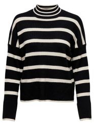 ONLY Sweter "Ibi" w kolorze kremowo-czarnym rozmiar: XL. Brązowe swetry ONLY, xl, bez wzorów, bez ramiączek. Za 65.85 zł.
