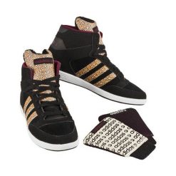 Buty ADIDAS F98642 Hoops CST Animal (rozmiar 38 2/3) Czarno-pomarańczowy. Brązowe buty treningowe adidas, bez wzorów, z gumy, bez zapięcia, na fitness i siłownię. Za 129.99 zł.