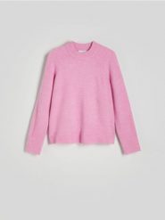 Sweter z raglanowymi rękawami - fioletowy. Fioletowe swetry Reserved, l, bez wzorów, z dzianiny, bez ramiączek. W wyprzedaży za 69.99 zł.