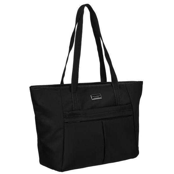 Shopper damska Peterson PTN CTY-08 czarna. Czarne shopper bag Peterson, bez wzorów, ze skóry ekologicznej, eleganckie, bez dodatków. Za 78.99 zł.