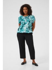 KAFFE curve Bluzka w kolorze turkusowo-białym rozmiar: 46. Białe bluzki KAFFE curve, bez wzorów, z wiskozy, bez kołnierzyka, bez ramiączek. Za 60.99 zł.
