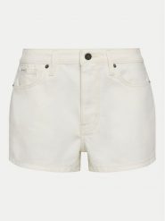 Guess Jeans Szorty jeansowe W5GD0Y D5M62 Biały Regular Fit. Białe szorty Guess Jeans, z aplikacjami, z bawełny. Za 299.99 zł.