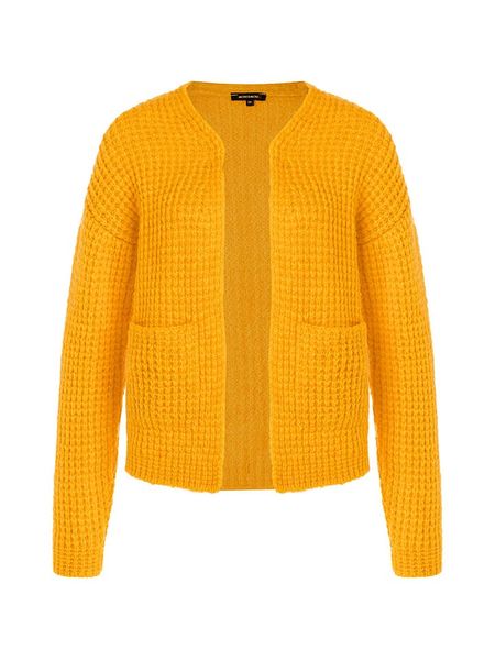 More & More Kardigan w kolorze pomarańczowym rozmiar: 42. Pomarańczowe swetry More & More, bez wzorów, ze splotem, bez ramiączek. Za 105.14 zł.