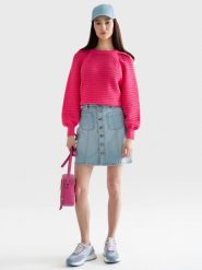 Spódnica damska jeansowa mini zapinana na guziki jasnoniebieska Almra 299. Niebieskie spódnice BIG STAR, na imprezę, uniwersalny, bez wzorów, z denimu, klasyczne, mini, rozkloszowane. W wyprzedaży za 129.99 zł.