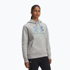Bluza Under Armour Rival Feelce Shimmer Hoody. Szare bluzy Under Armour, bez wzorów, sportowe, bez ramiączek, bez kaptura. Za 209.99 zł.