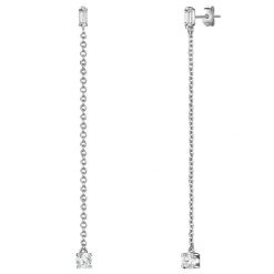 Lulu & Jane Kolczyki Mosiadz Srebrny 1 ct Damski. Szare kolczyki Lulu & Jane, z cyrkonią, srebrne. Za 99.99 zł.