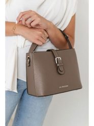 Lia Biassoni Skórzana torebka w kolorze szarobrązowym - 25 x 20 x 12 cm rozmiar: onesize. Brązowe torebki klasyczne Lia Biassoni, bez wzorów, z materiału, przez ramię, bez dodatków. Za 260.99 zł.