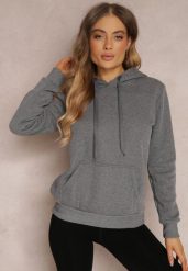 Ciemnoszara Bluza Basic z Kapturem Corbetes. Szare bluzy Renee, xl, bez wzorów, z dresówki, casualowe, bez ramiączek, z kapturem. W wyprzedaży za 39.99 zł.